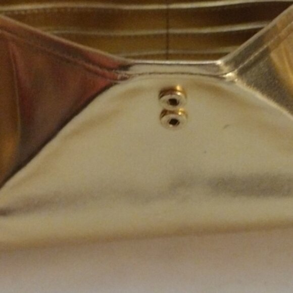 Estee Lauder Gold Clutch Purse Makeup Cosmetic Evening Bag - Picture 10 of 13